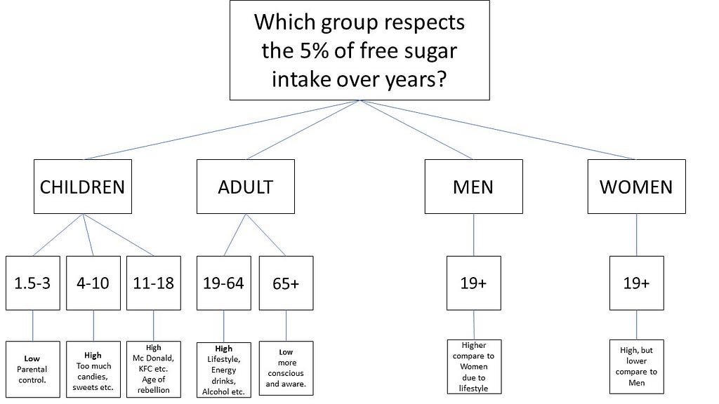 Issue Tree relative to the study. Hypothesis of what could be the answers at the problem statement.