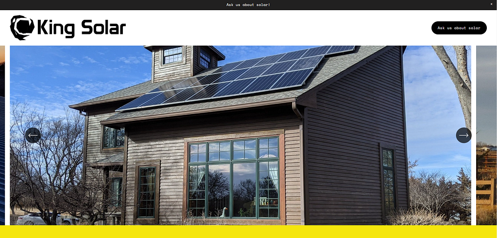 King Solar home page