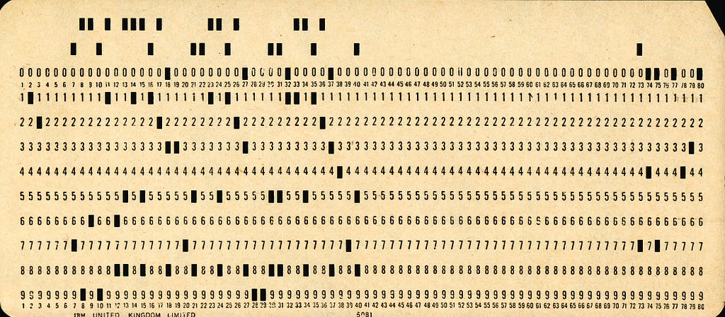 Old punchcard as epitome of legacy code