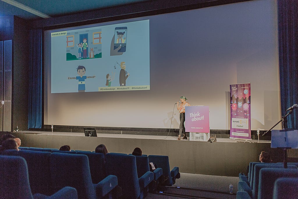 Eriol on stage at Think About conference