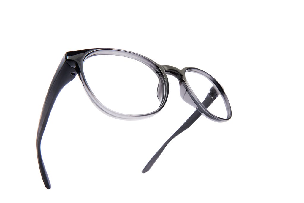 Grey Black Full Rim Round Eyeglasses