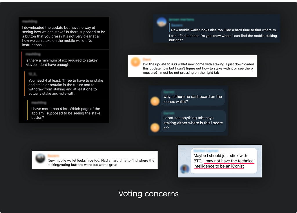 Questions from people in the community about how to use ICONex to vote on iOS.