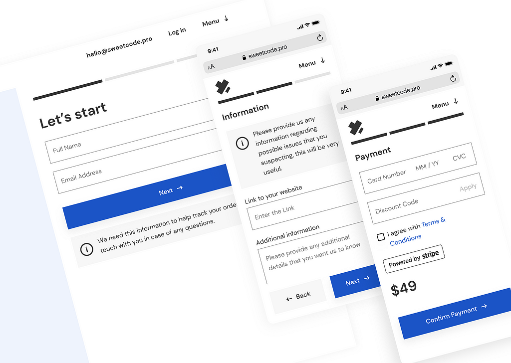 Express UX audit order form design as an example