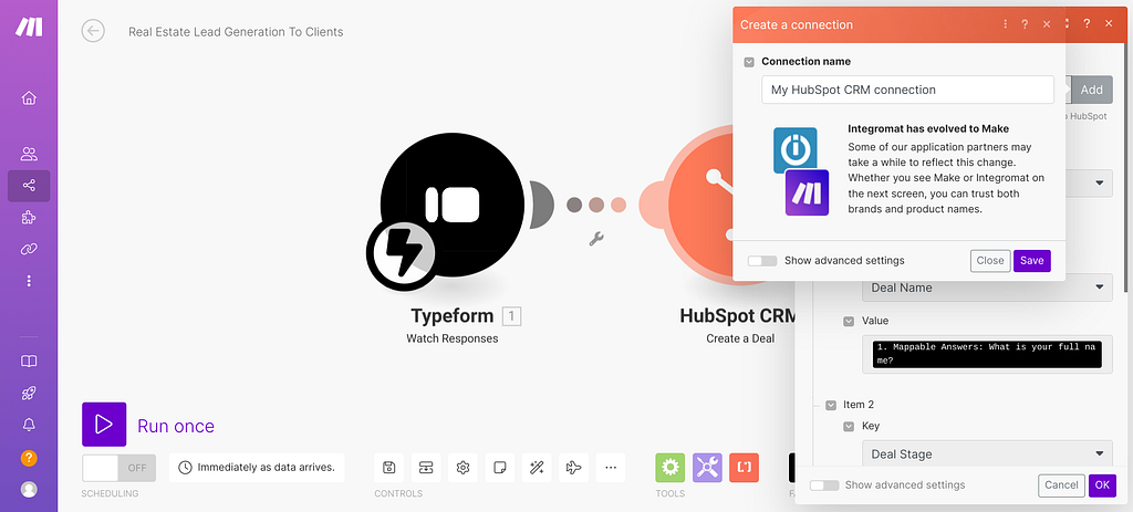 HubSpot setup in make.com