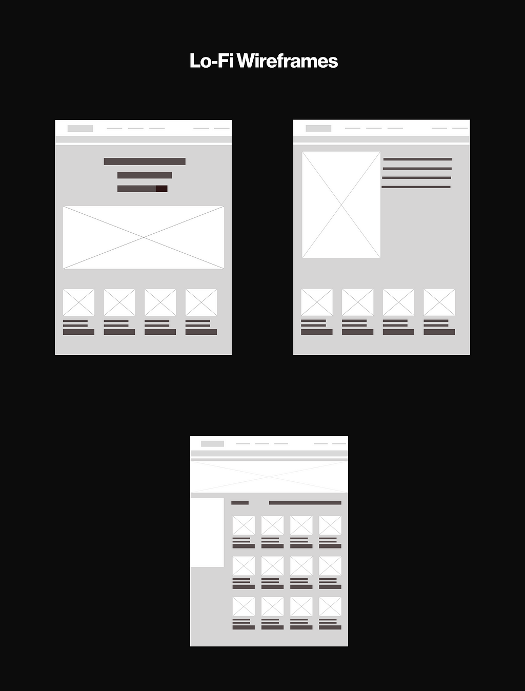 here are some lo-fi wireframes