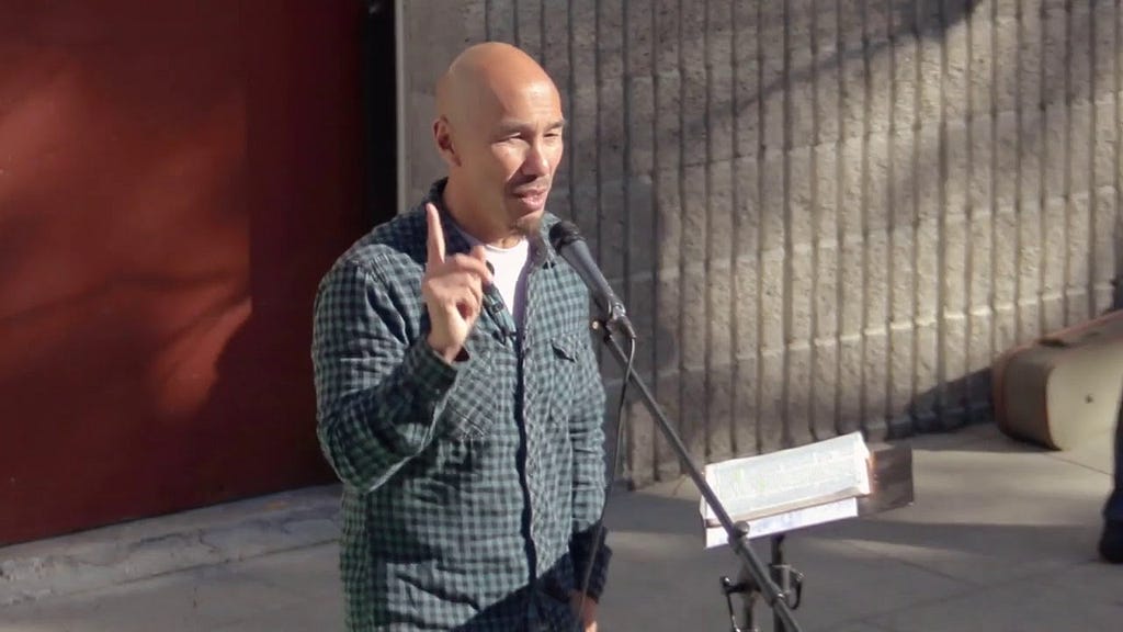 Francis Chan preaching a sermon on the historical view of Communion