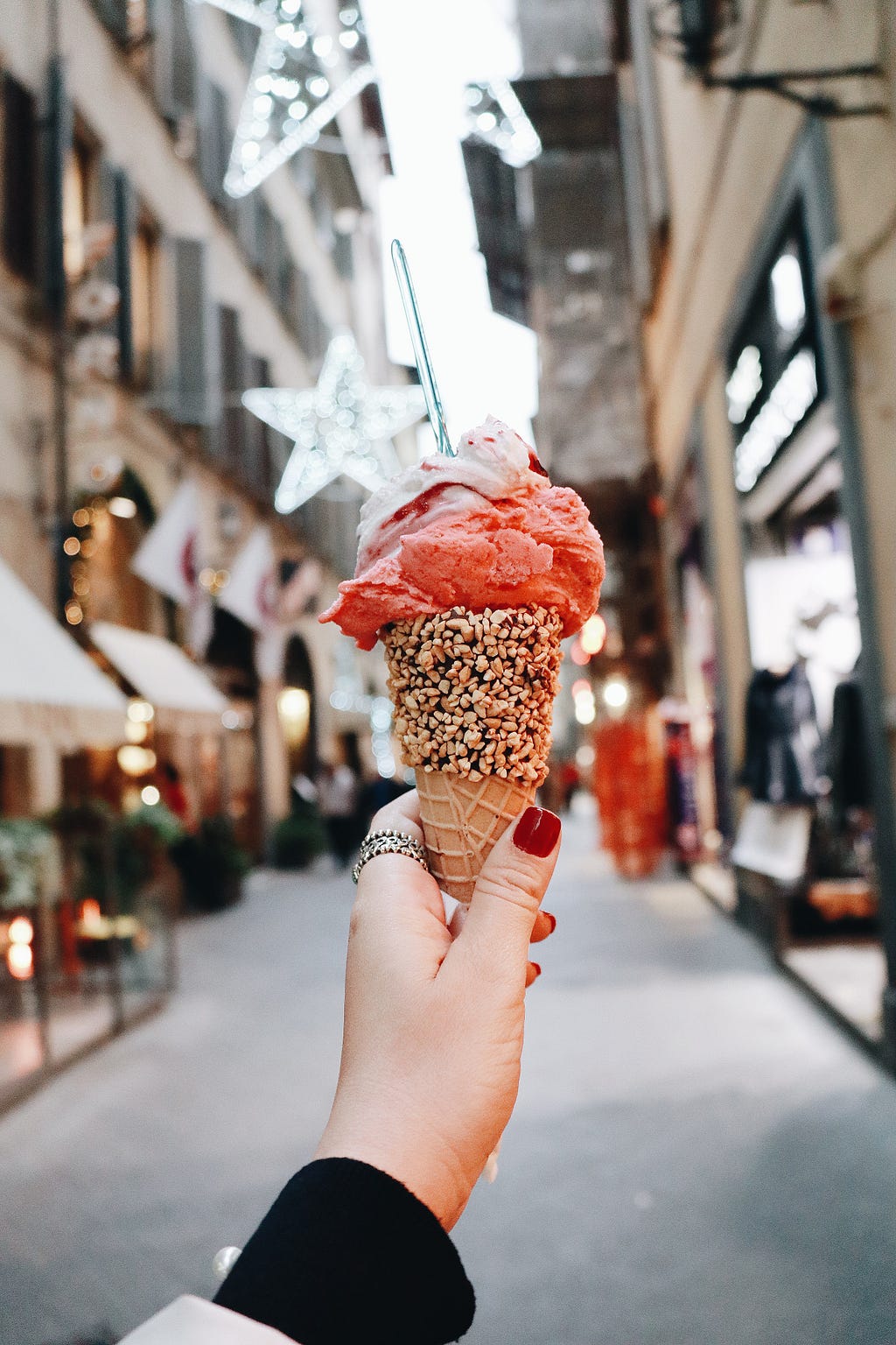 ice cream cone, gelato from Florence Italy