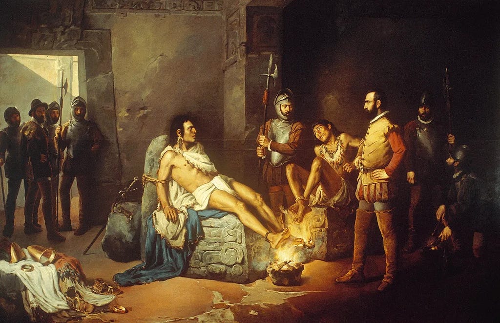 Photo of Leandro Izaguirre’s  The Torture of Cuauhtémoc 1893