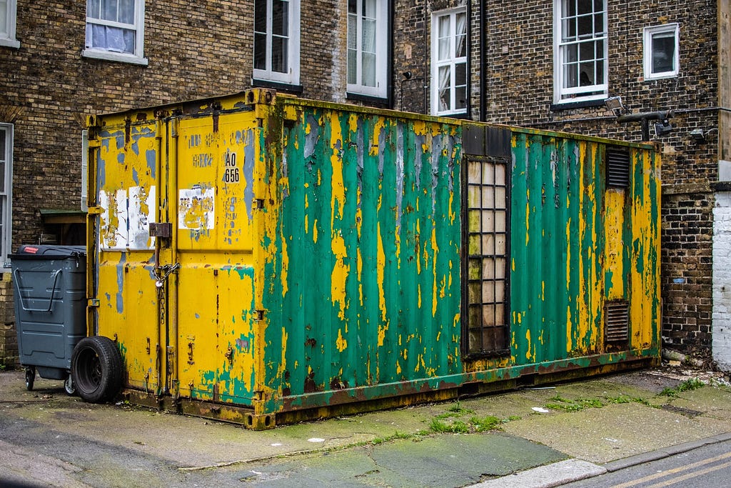 Old shipping container