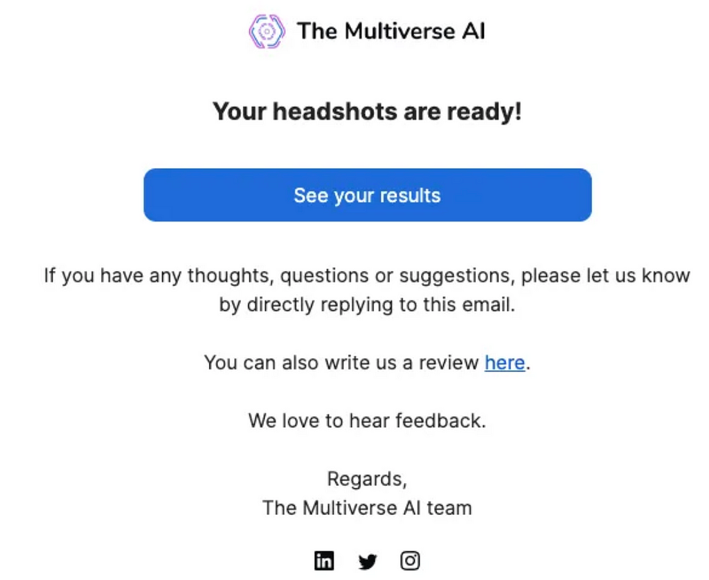 The “AI realtor headshots are ready” email