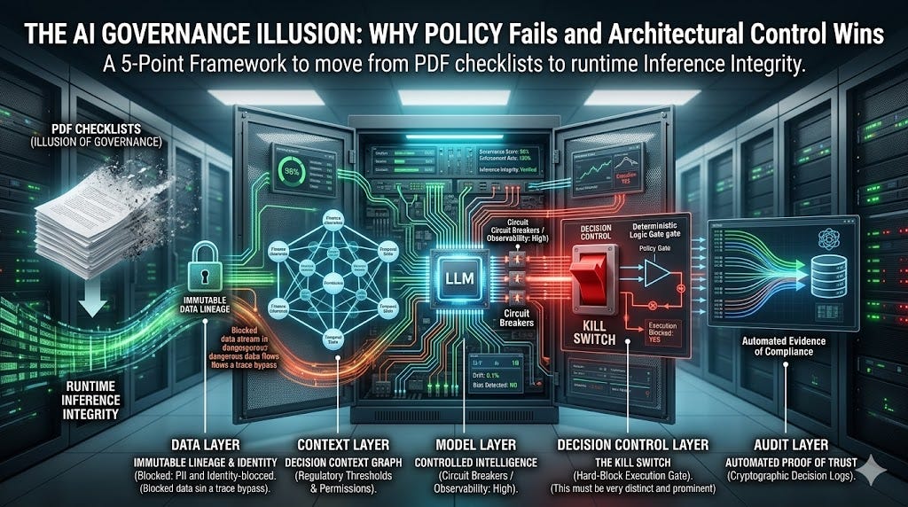 The AI Governance Illusion: Why Policy Fails and Architectural Control Wins