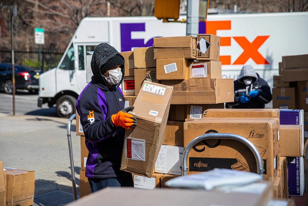 Image Source: https://www.nytimes.com/2020/03/21/business/coronavirus-ups-fedex-xpo-workers.html