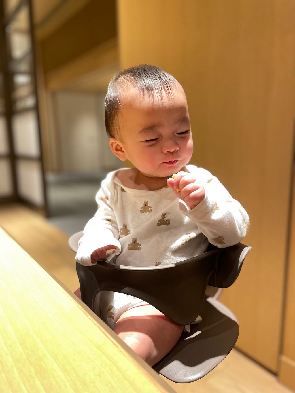 Best baby high chair ever! (provided by the hotel restaurant)