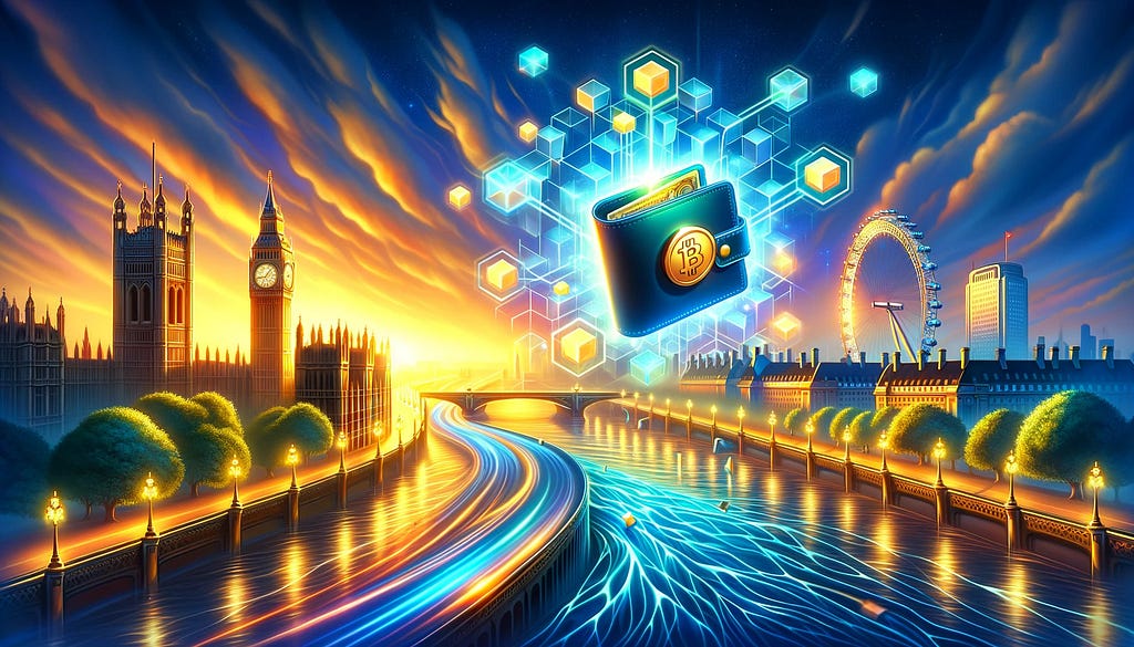 Successful Recovered Blockchain Wallet flies over the River Thames