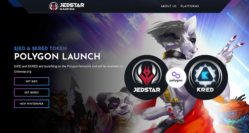 JEDSTAR Gaming is a Web3 company that focuses on providing gaming products and services powered by two tokens, JED and KRED.