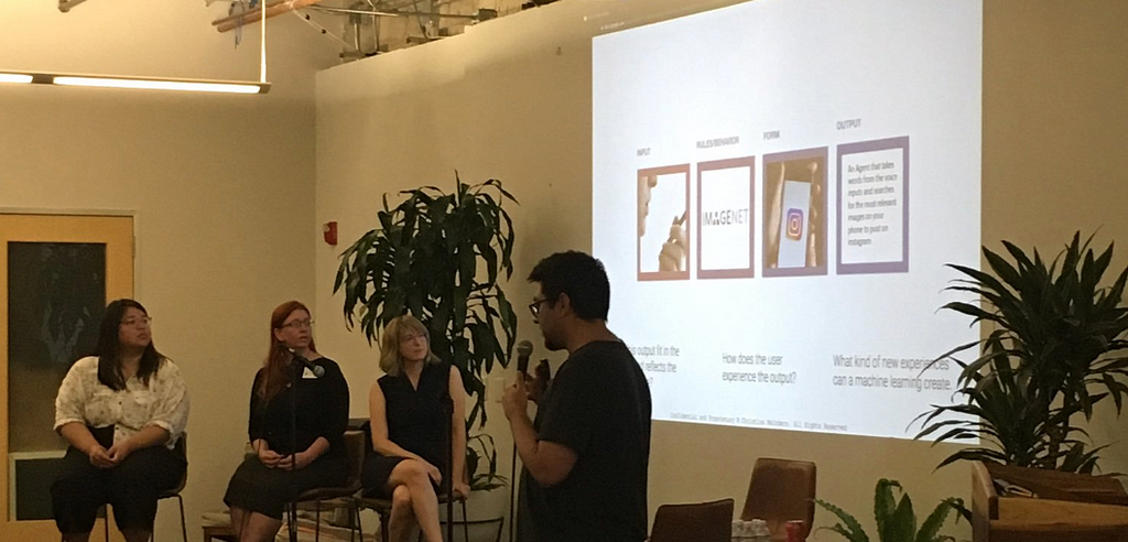 Shiveesh explaining example of instagram influencer with other panelists in background