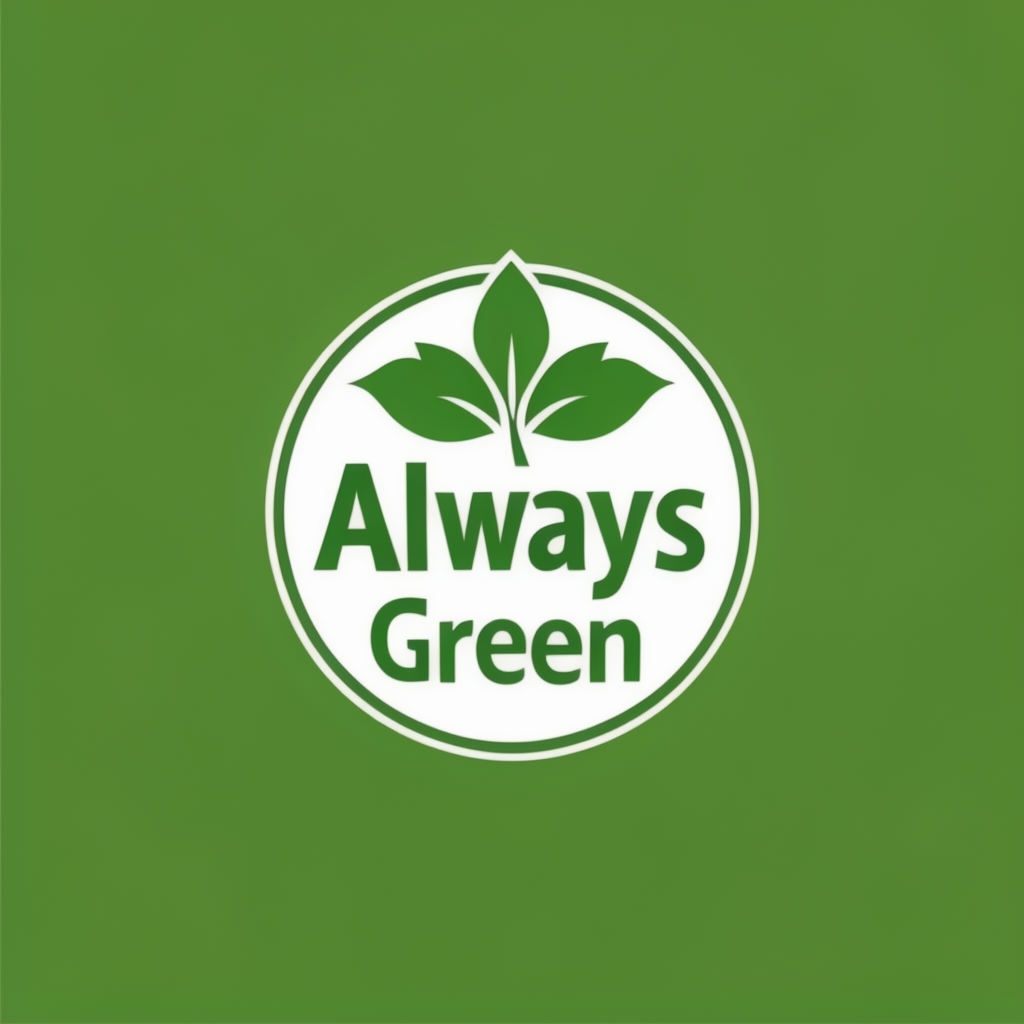 Stable Cascade generated logo version 1 for a lawn care business called “Always Green”.