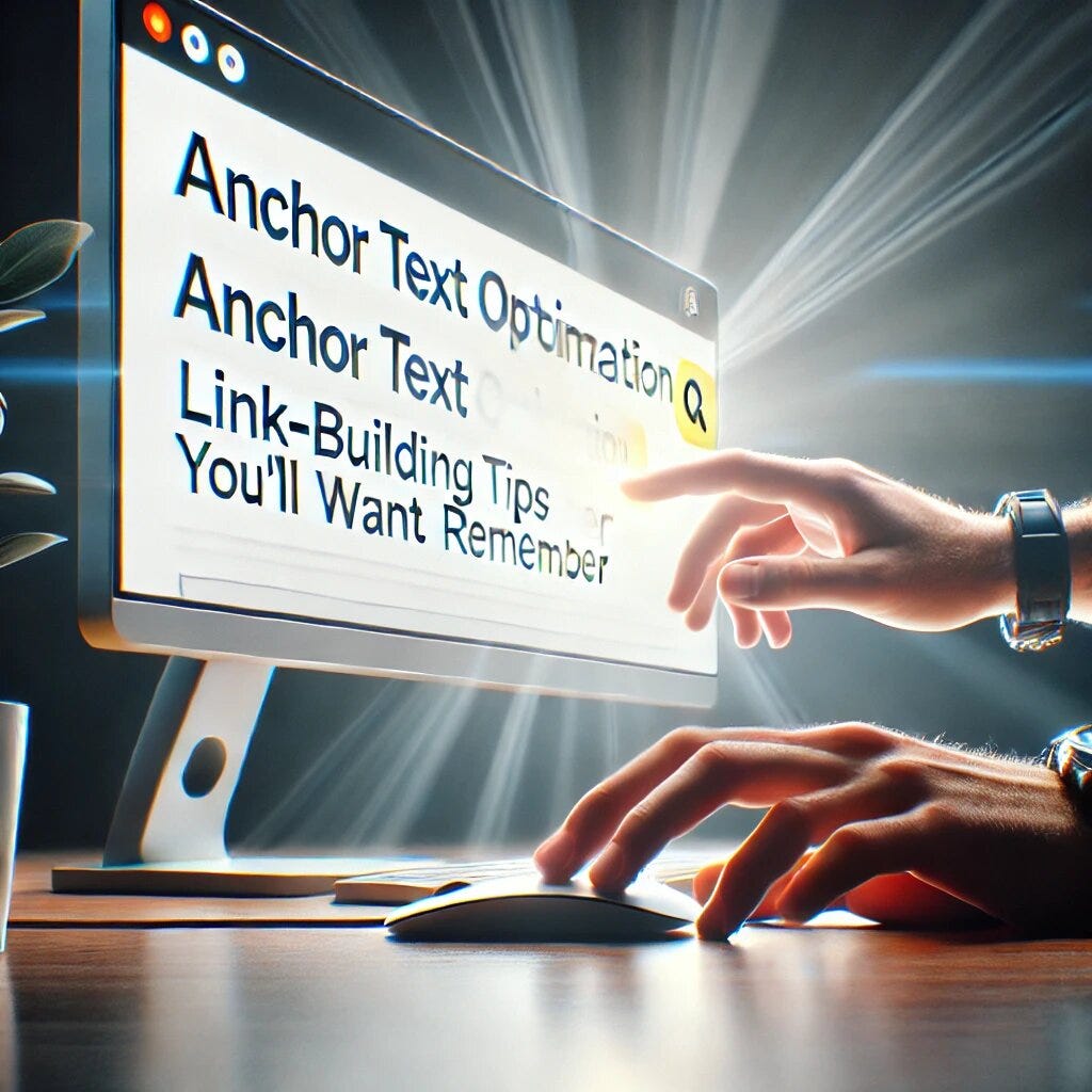 images showing two hands pointing at computer screen, ( anchor text optimiztion)