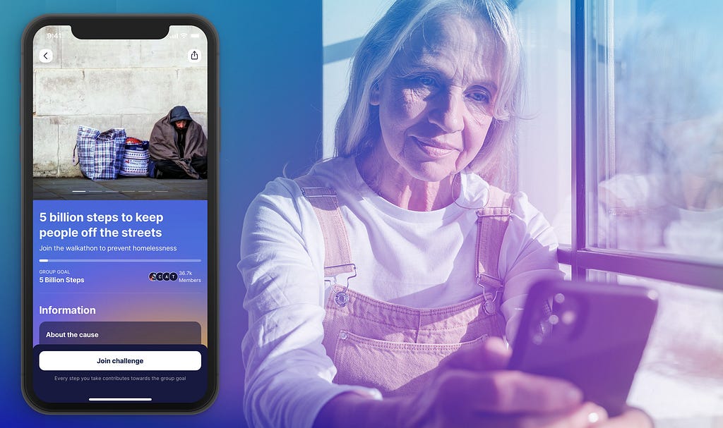 A mature woman using her healthcare app