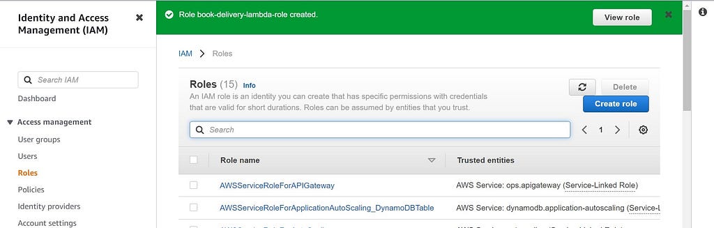 IAM Role Created