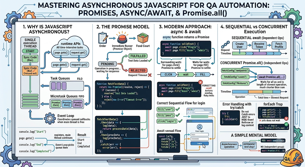 Mastering JavaScript Asynchronous Programming for QA Automation: Promises, Async/Await, and Promise.