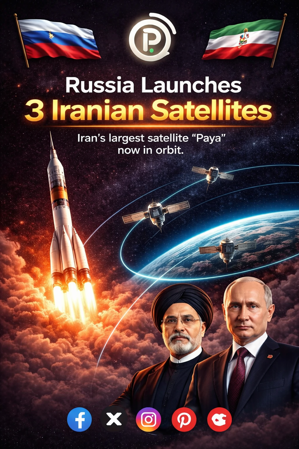 Russia has successfully launched three Iranian satellites into orbit s