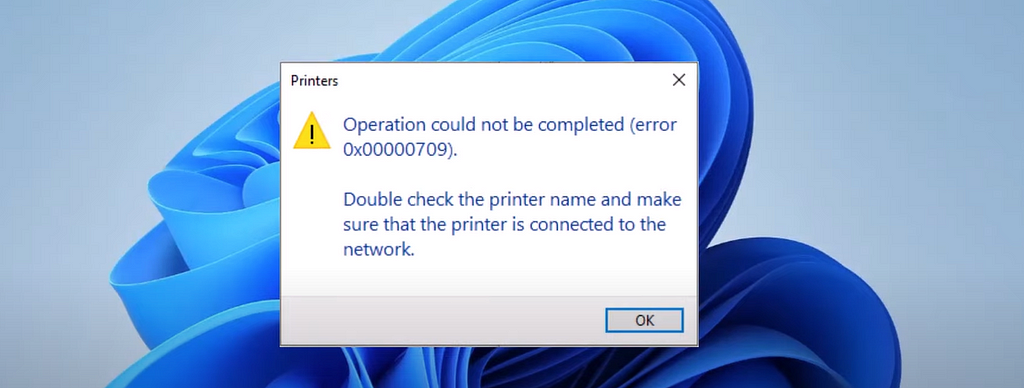 error, printer, fix, 0x00000709, network, operation could not be completed, default