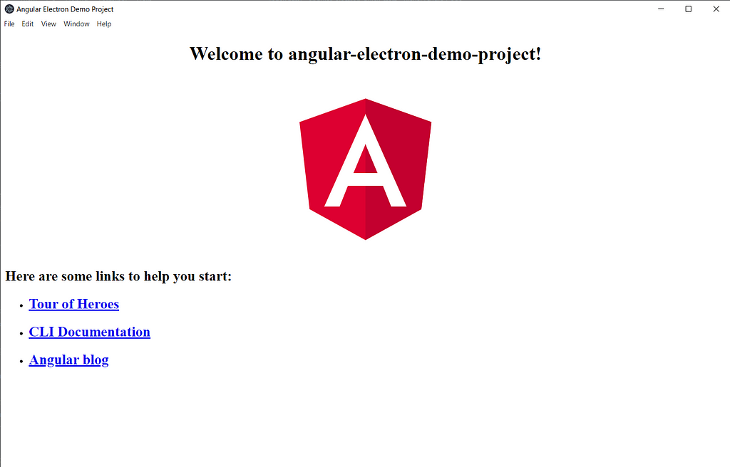 Image of Angular app running inside Electron