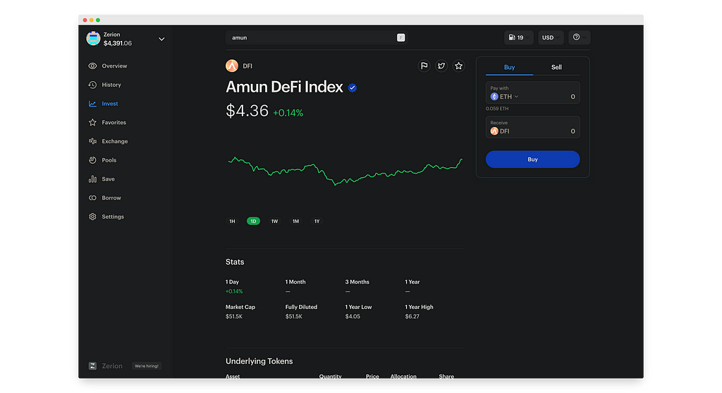 Amun DeFi Index (DFI)