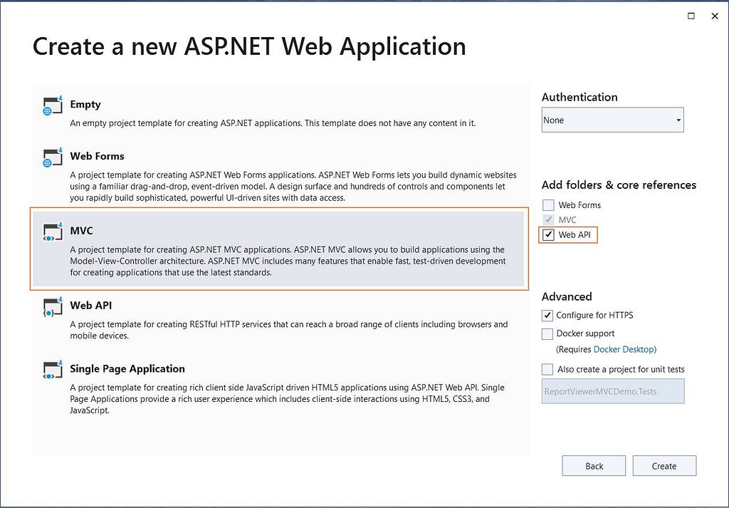 Create an ASP.NET MVC application | Reporting Tools