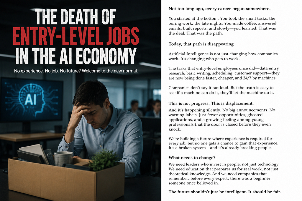 The Silent Disappearance of Entry-Level Jobs in the AI Economy: A Generation’s First Career Ladder…