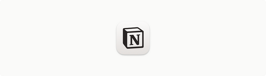 The Notion logo in a rounded rectangle.