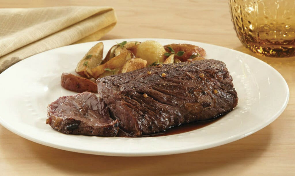 Hanger Steak with Roasted Potatoes