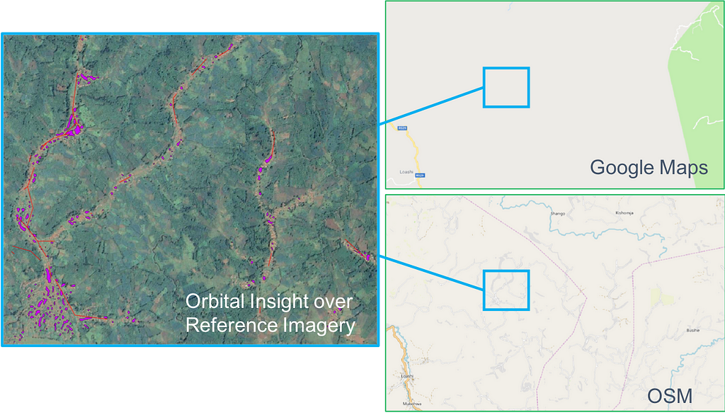 Remote population centers versus OSM data