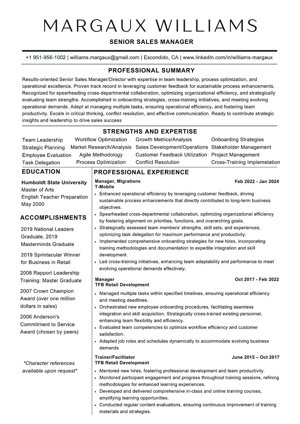 sample resume on how to write a winning resume