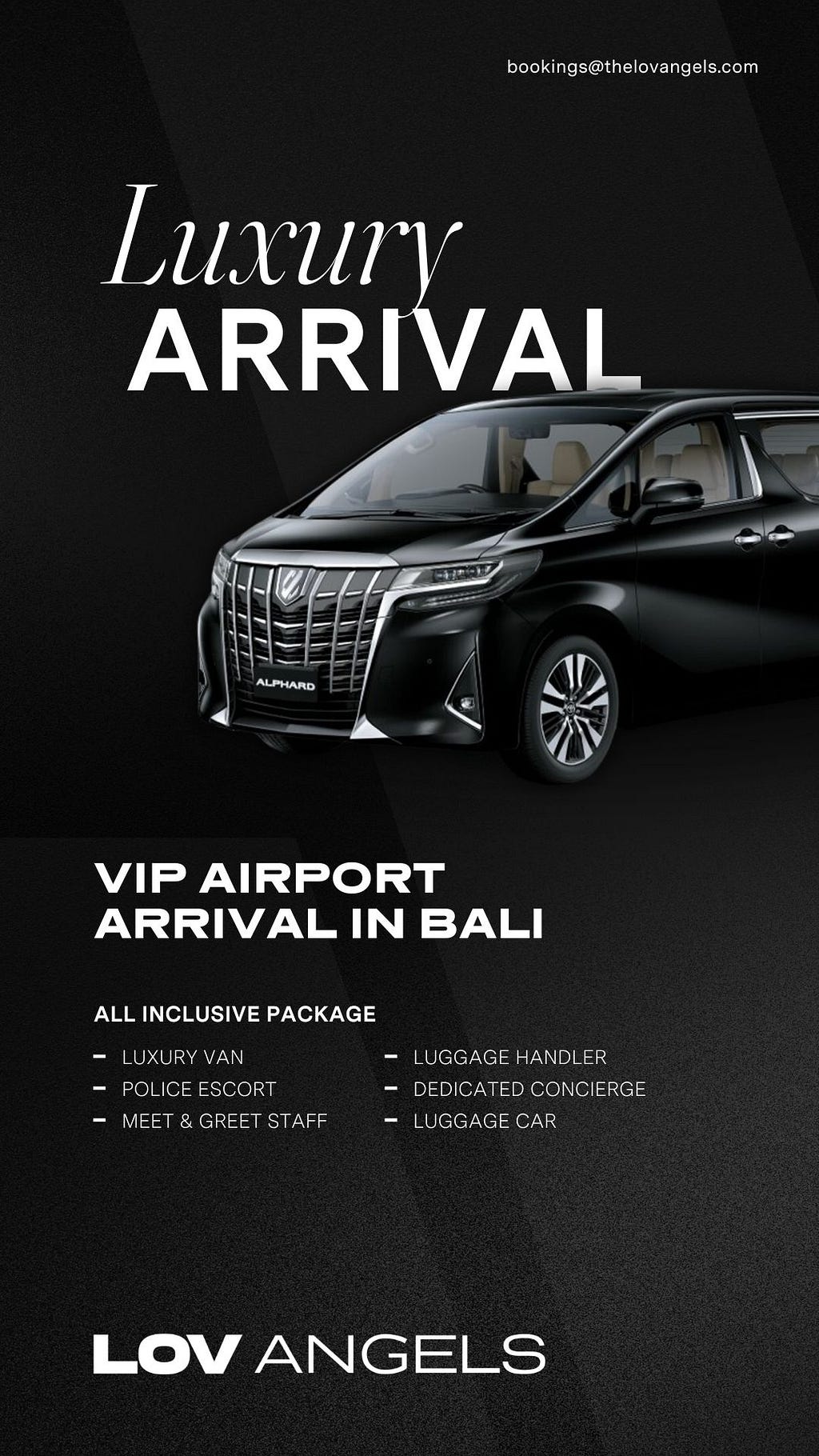Upon arriving at Ngurah Rai International Airport, you have several options for getting to your accommodation: Private Transfers: As you step off the plane, your driver will be waiting for you at your gate, ready to assist with your luggage and guide you to your pre-selected vehicle. Even if your flight is delayed, rest assured that your driver will be there, ensuring a seamless transition from airport to hotel. Book with LOV Angels