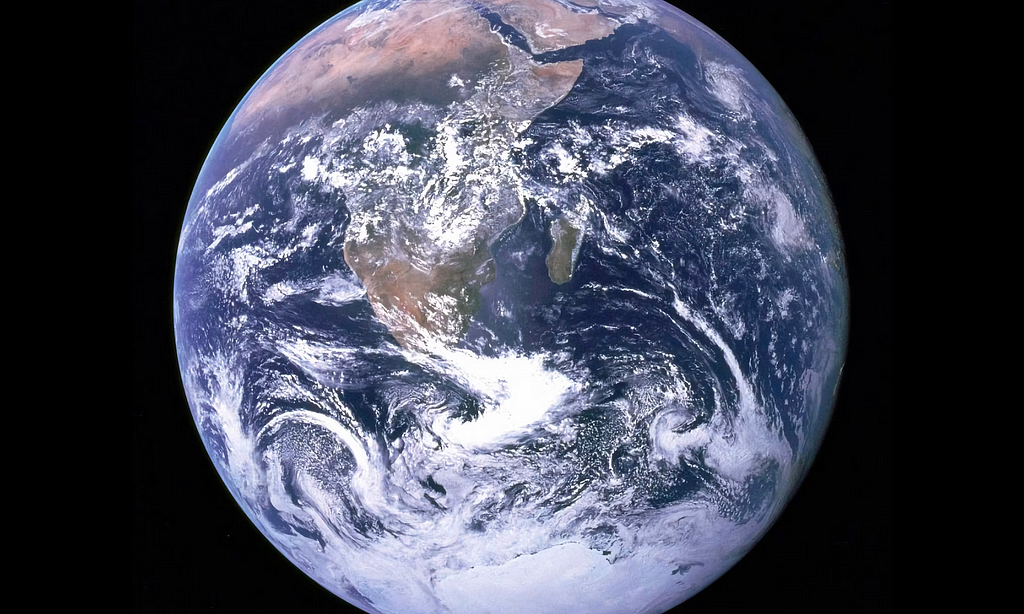 A photo of earth from space.