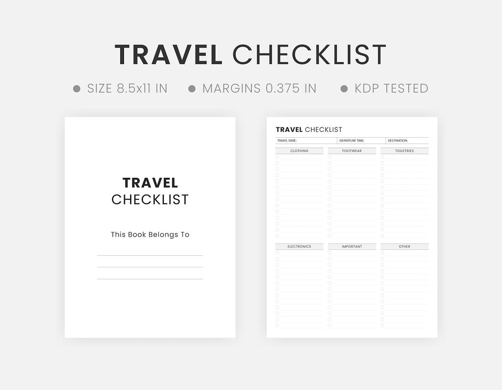 Editable International Travel Checklist Printable Travel Planner