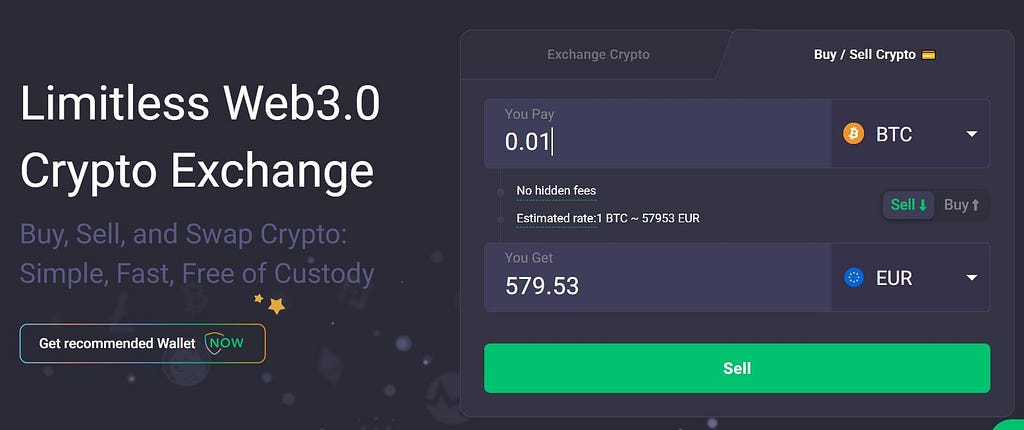 Convert crypto into cash with ChangeNow