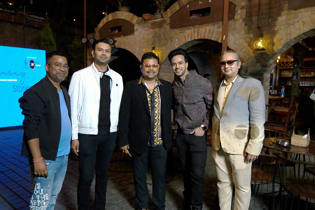 The Runway Stories season 3 was a fablous fashion affair with know personalities attending the first ever live fashion event in Ranchi in the picture From Left to Right : Mr. Varun, Mr. Joseph Meagher, Mr. Aditya Vikram Jaiswal, Mr. Mohit Kumar, Mr. Veddant Mohta