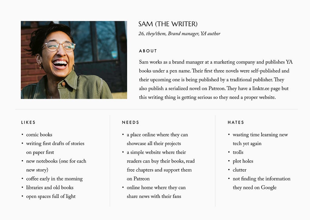 UI/UX Case Study: Author Website — YA Writer Persona