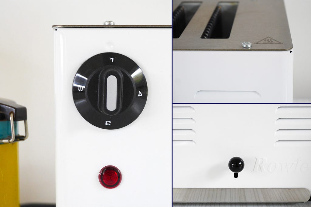 Some close up details of the toaster