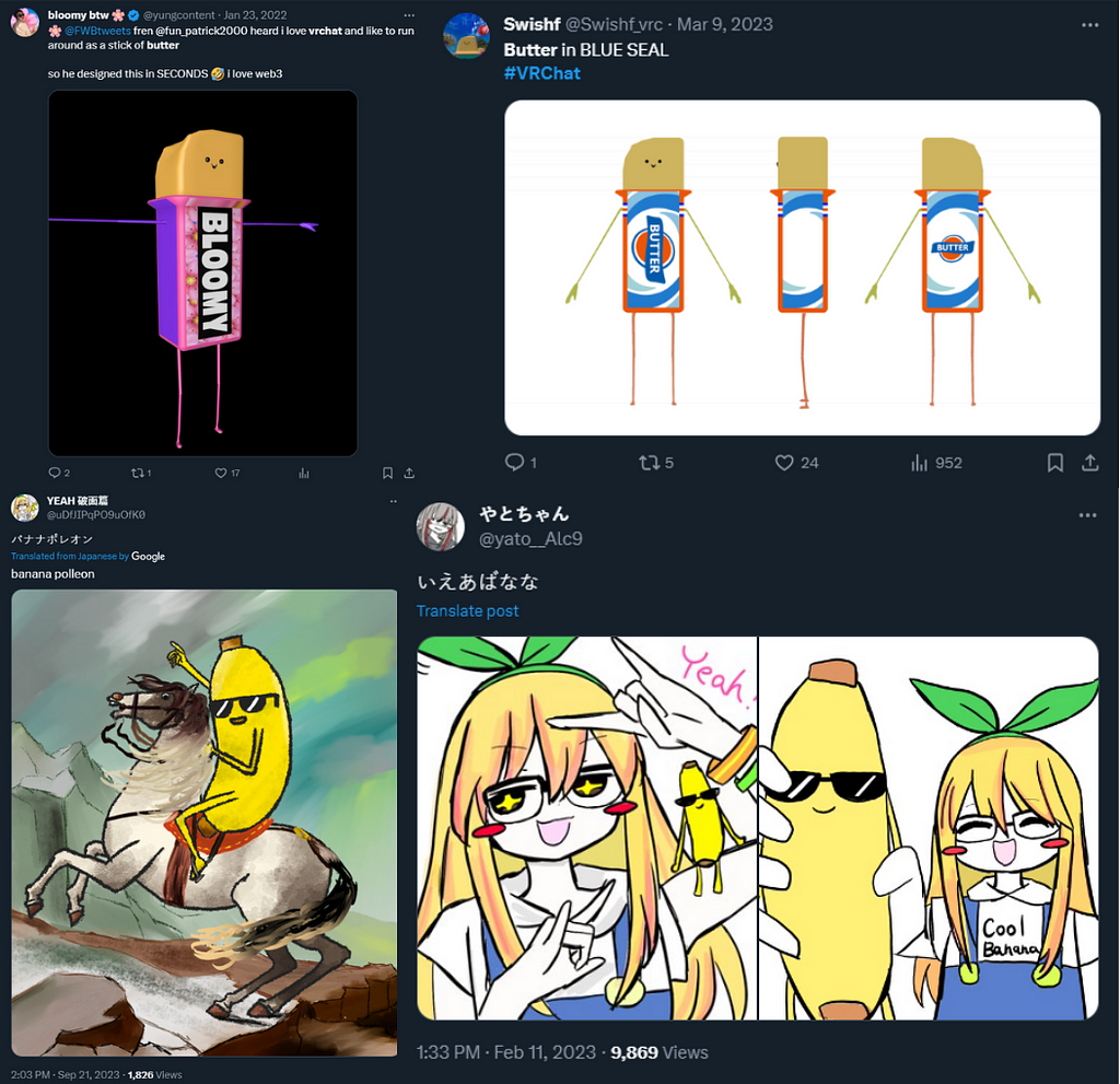Tweets with Butter remixes and Cool Banana drawings