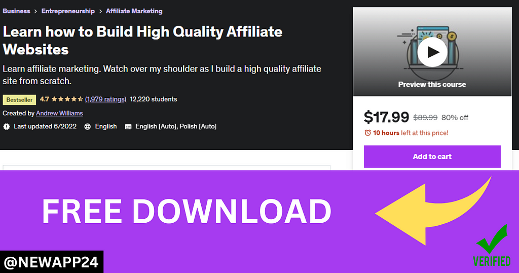 Learn how to Build High Quality Affiliate Websites