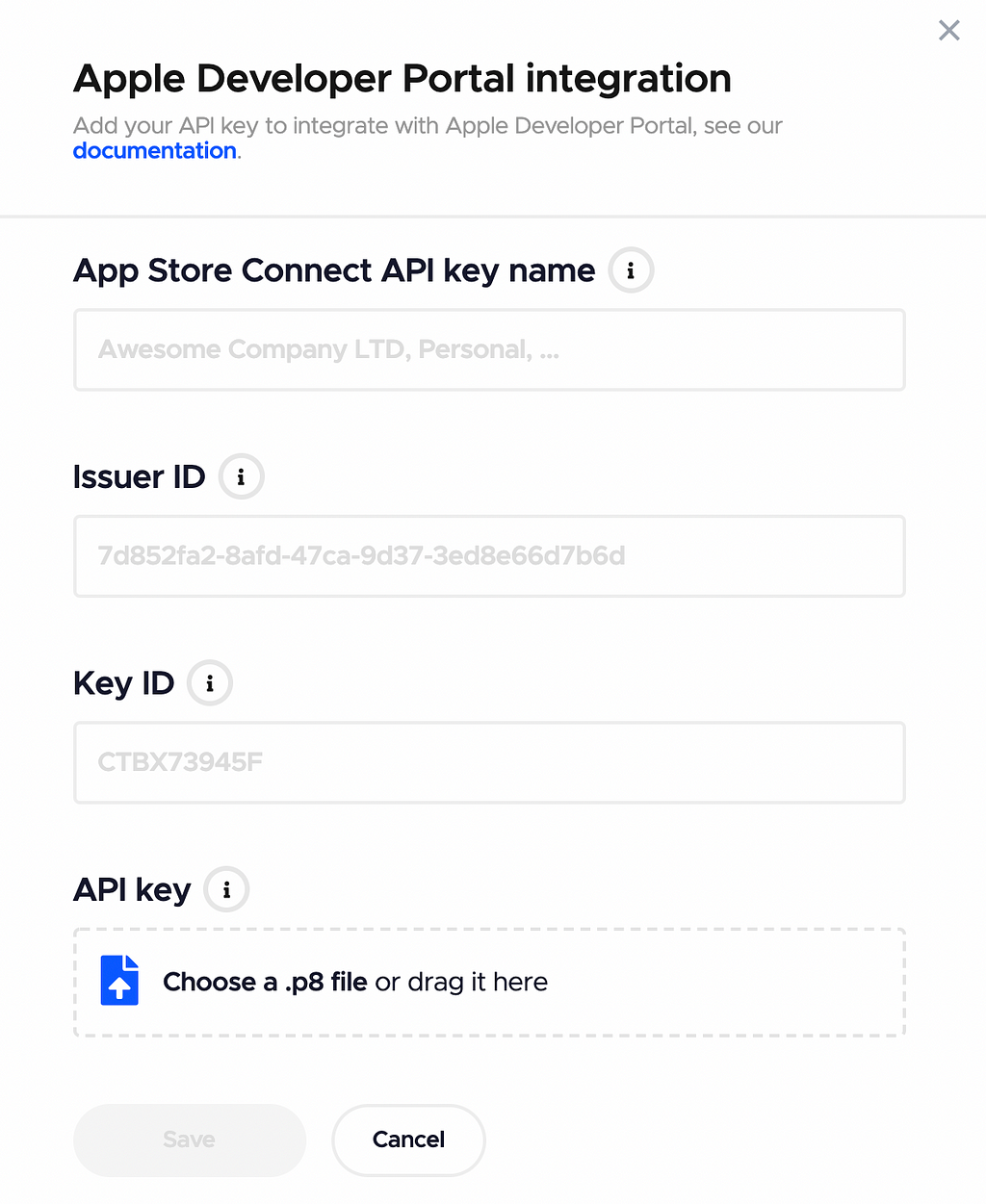 Adding a new App Store Connect API key