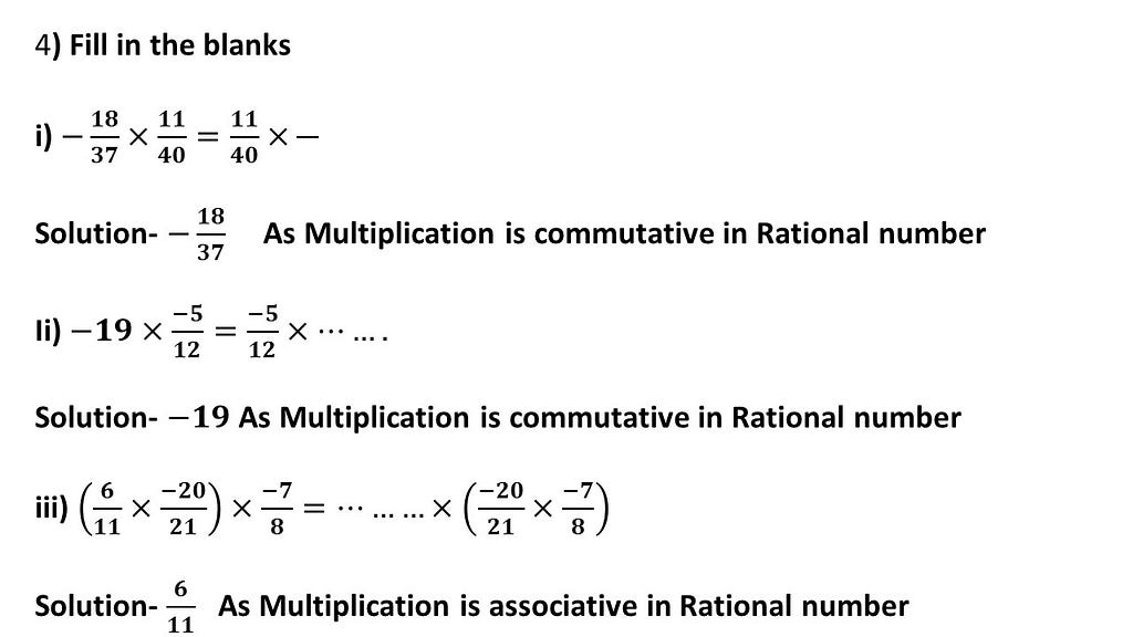 fill in blanks of multiplication of rational numbers