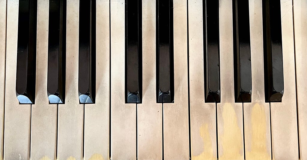 Black and white keys of a piano