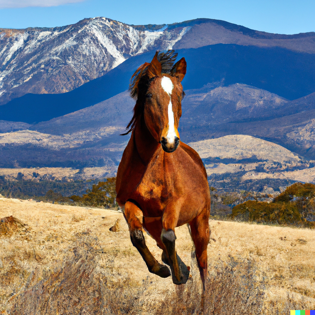 An AI generated image of a brumby in a national park
