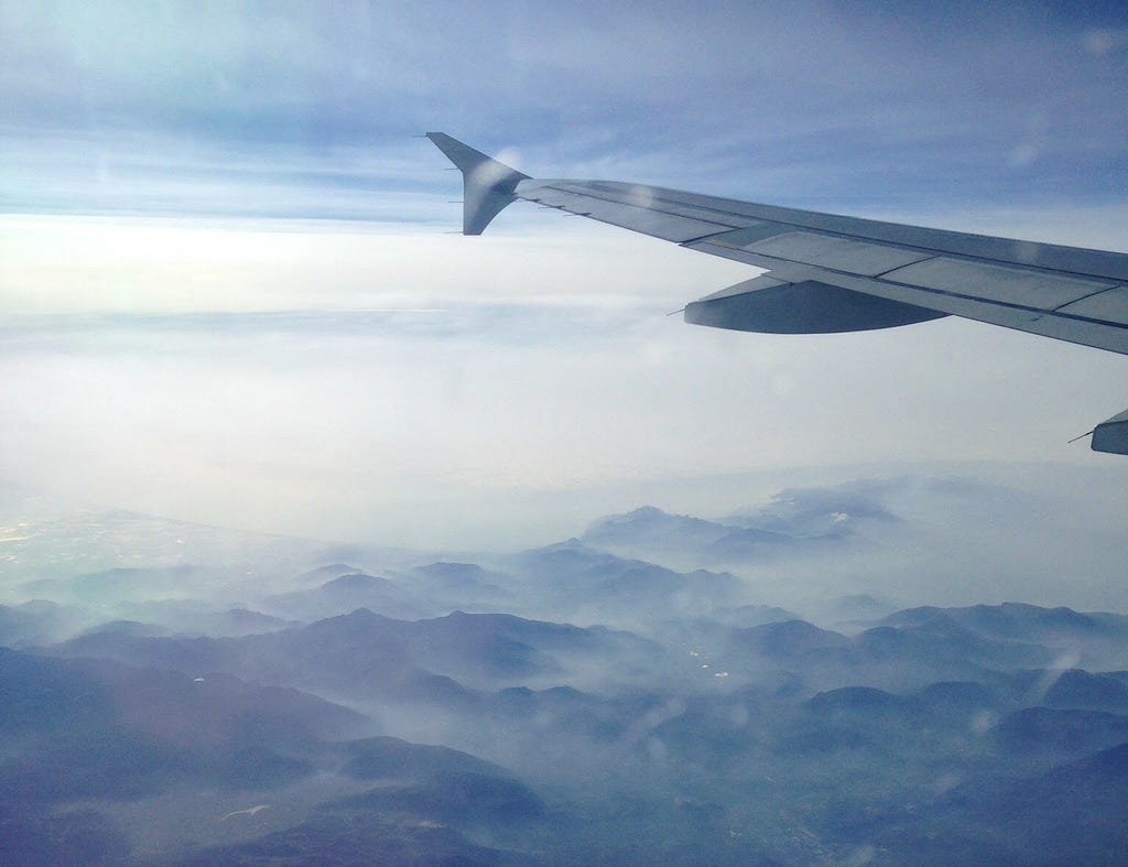 View from plane window