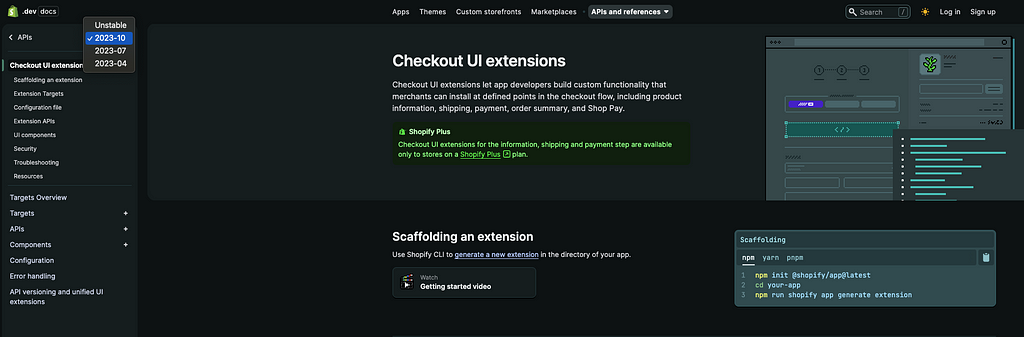 Shopify Checkout UI extensions